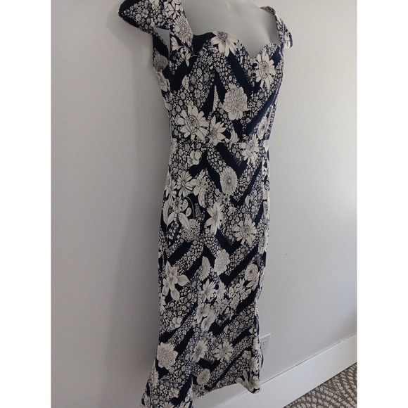 Maeve Cecily Dress Womens XS Fit Flare Sweetheart Blue‎ White Coquette Romantic - Picture 4 of 12